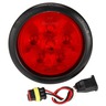 SUPER44, LED, RED, ROUND, 6 DIODE, S/T/T, BLACK GROMMET, DIAMOND SHELL, FIT N FORGET S.S., STRAIGHT PL - 3Female, 12V, KIT